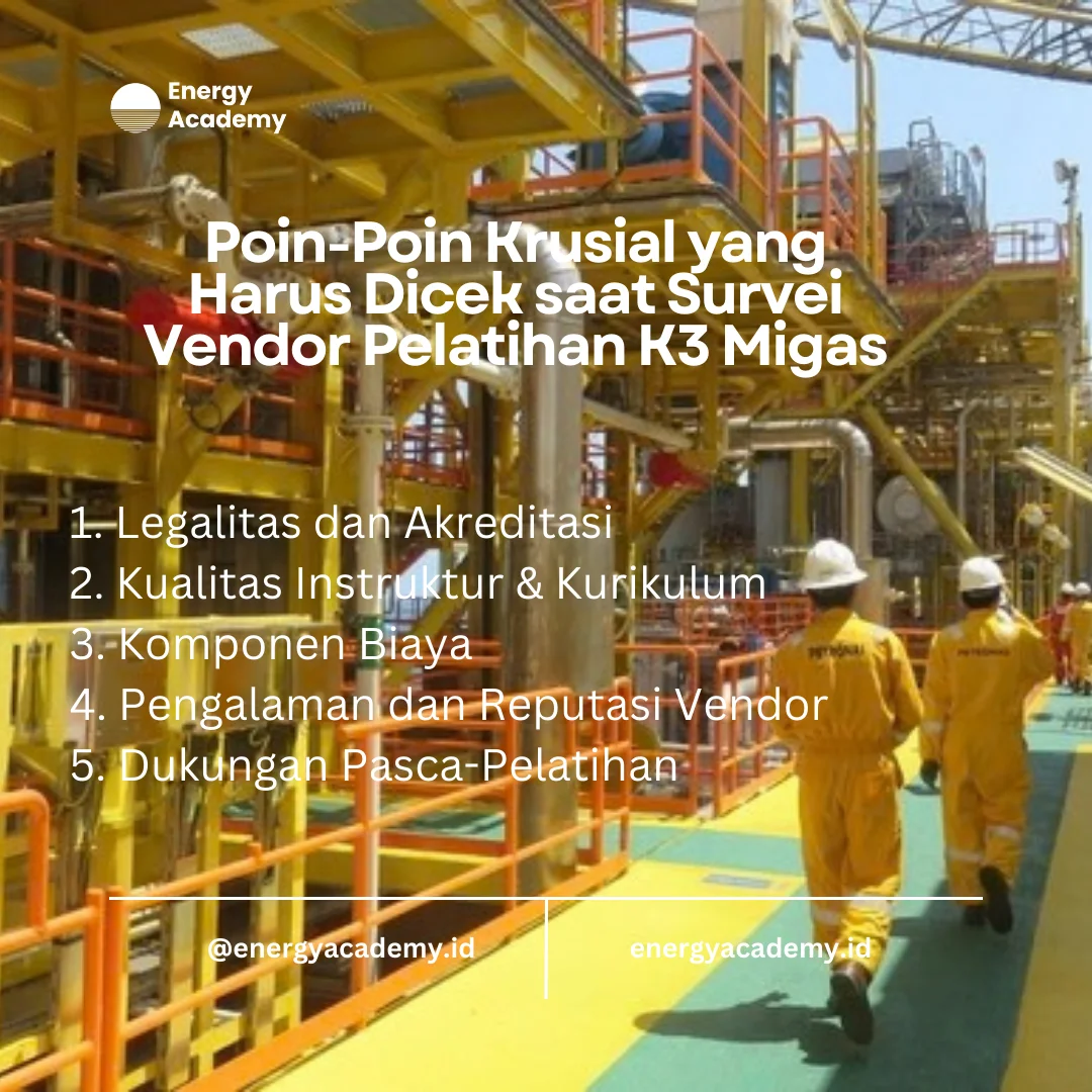 apa yang harus dicek saat survei harga vendor pelatihan k3 migas